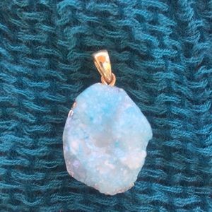 5/$25 Sparkling blue geode crystal pendant